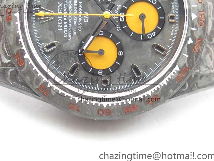 0503 AllSeason Daytona DIW Carbon OMF Best Edition Carbon Orange Dial on Orange Nylon Strap A 2845